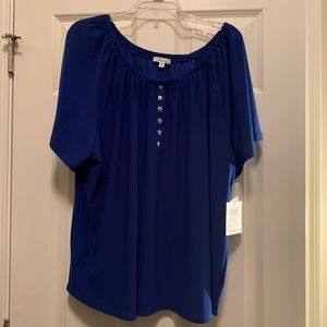 89th & Madison short sleeve top 2x royal blue $52